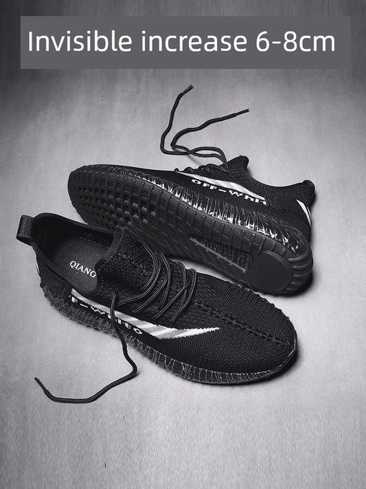 New Arrival Summer Invisible Men's Elevator Shoes Mesh Breathable Height Increasing Shoes Male 8 Cm6cm Athleisure Black Shoes